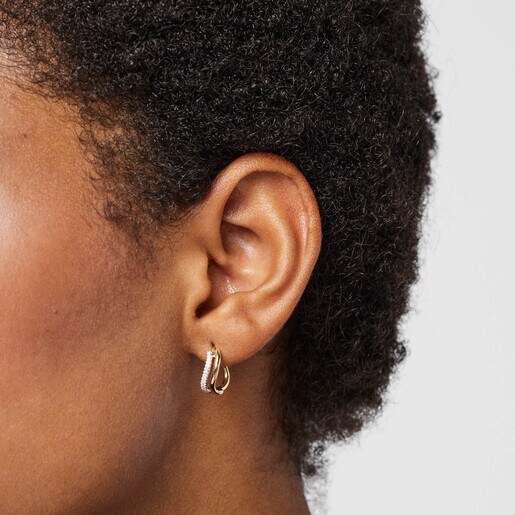 Gold Hav Earrings with diamonds