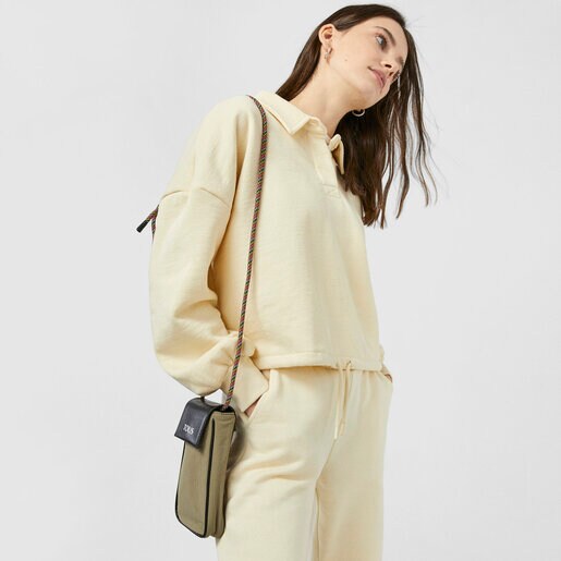 תיק יד TOUS Empire Cotton מיני בצבע חאקי