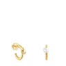 Boucles d’oreilles anneaux Oceaan Duna en argent vermeil et perle
