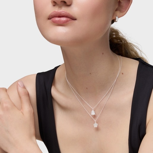 Short silver tulip Necklace TOUS Motifs