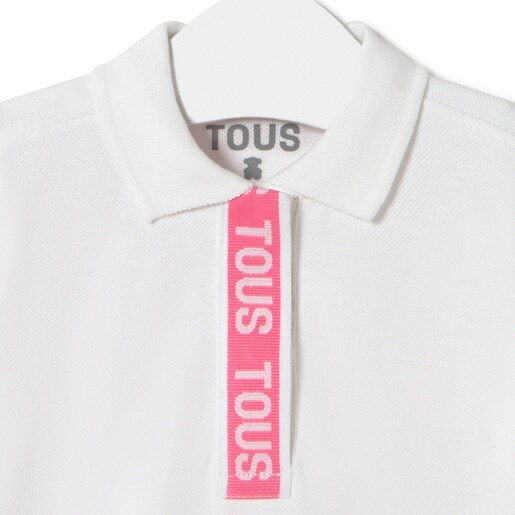 Polo-neck dress in Casual white