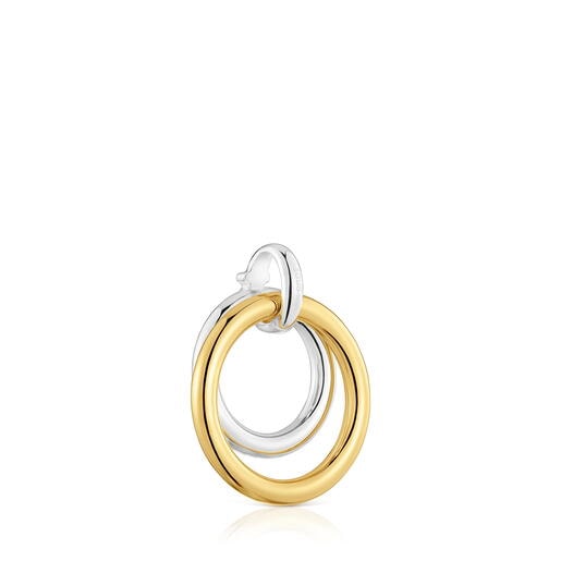 Dije doble aro bicolor Straight