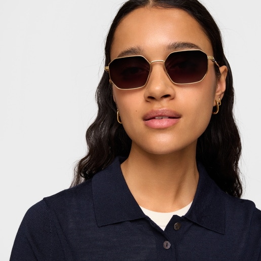 Havana-colored Sunglasses TOUS Geometric Metal