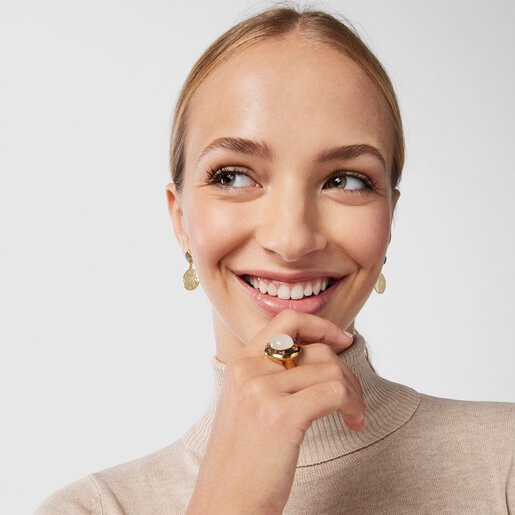 Silver vermeil Magic Nature disc earrings with labradorite