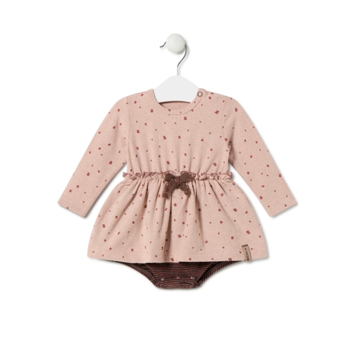 Baby girls bodysuit with skirt in Pink pink