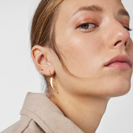 Short Silver Vermeil TOUS Good Vibes cornucopia Earrings