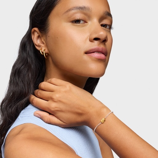 Pulsera cadena oso bicolor Icon Metal