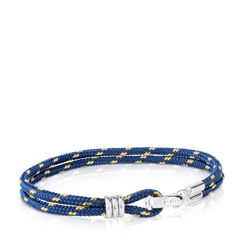 Pulsera TOUS Man de Cordón en color azul-amarillo y Plata