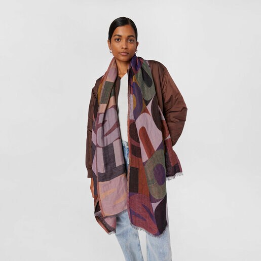 צעיף ג'קארד TOUS Mimic בצבע שחור