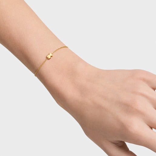 7 mm gold chain Bracelet with bear charm Sweet Dolls