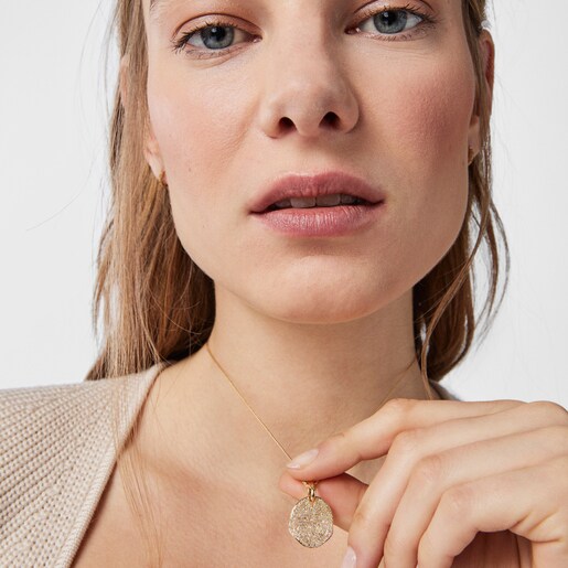 Большая золотая подвеска Nenufar с бриллиантами