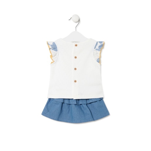 Girls outfit in Denim sky blue