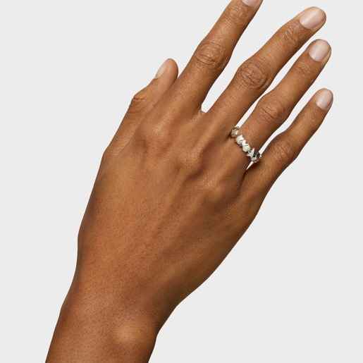Silver TOUS Mini Icons Ring with Bear