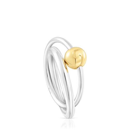 Silver and silver vermeil Plump Double ring