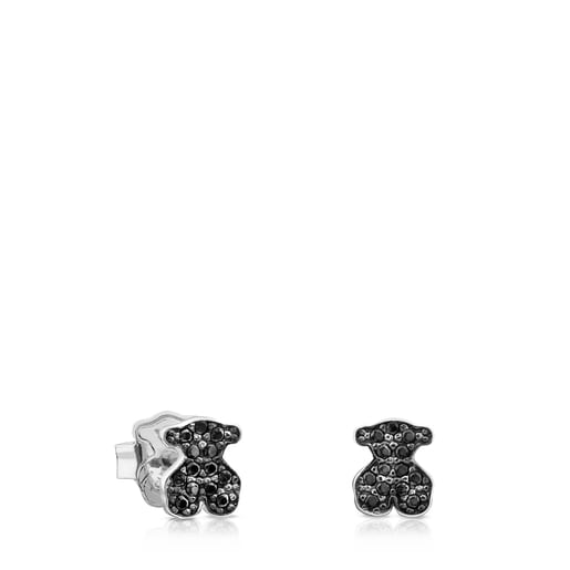 Silver Motif Earrings with Spinels