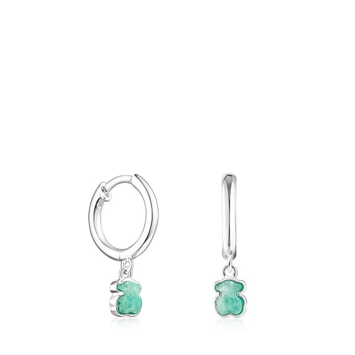 Pendientes Cool Color de plata y amazonita