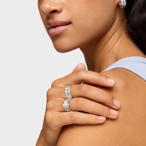 Anillo abierto doble de plata TOUS Sweet 40s
