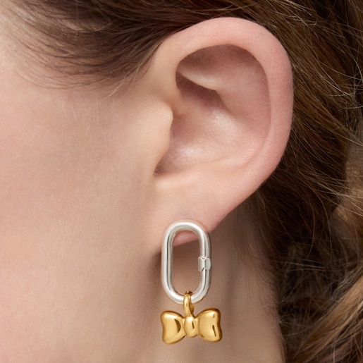 Dije lazo anilla con baño de oro de 18 kt sobre plata 15 mm TOUS Ribbon