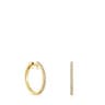 Boucles d’oreilles anneau en or avec diamants courtes de 14,5 mm Les Classiques