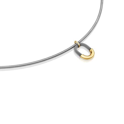 Collar de acero y oro 14 kt TOUS Unlock