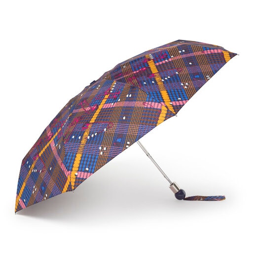 Parapluie pliable Tile Exene bleu