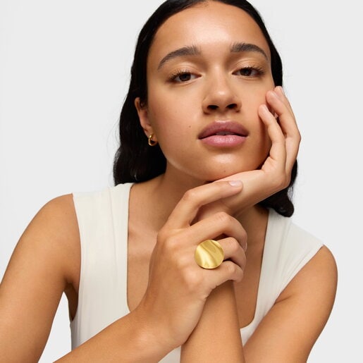 Silver Vermeil Nenufar petal Ring