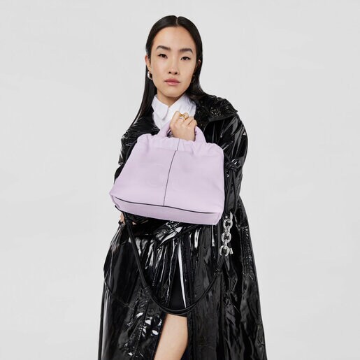 תיק כתף TOUS Cloud בינוני מעור בצבע סגול בהיר