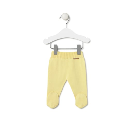 Conjunto de punto de bebé Tricot a rayas amarillo