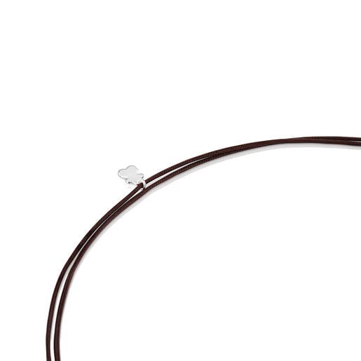 عِقد من الفضة والنايلون البني مُرصّع بالكارنيليان من تشكيلة TOUS Unlock