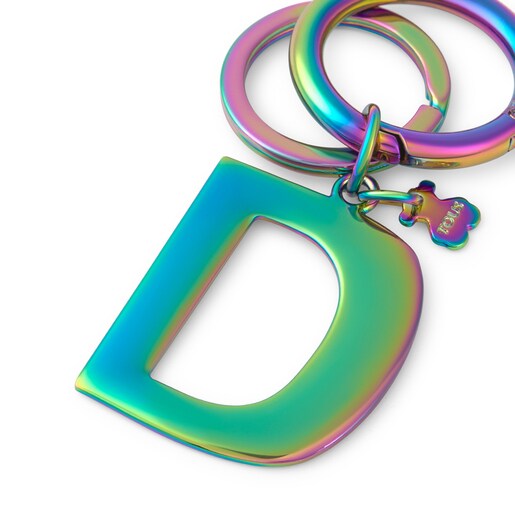 Dúhovo zafarbený prívesok na kľúče v tvare písmena D Touscedario