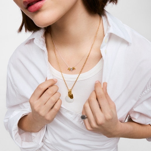 Two-tone Necklace with motifs TOUS Mom