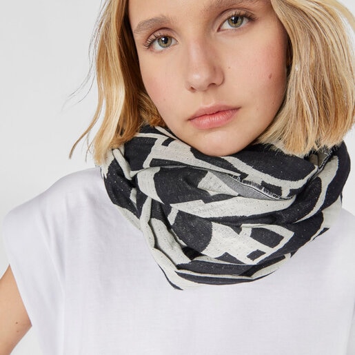 Foulard em jacquard preto e branco TOUS Vera