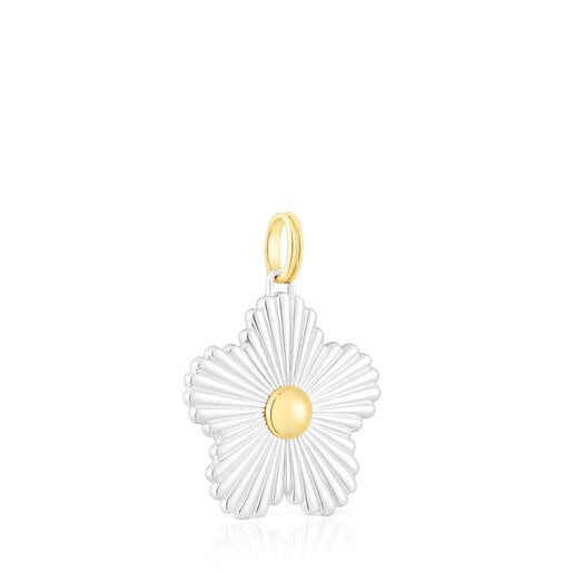 Dije de plata y baño de oro 18 kt sobre plata flor Iris Motif