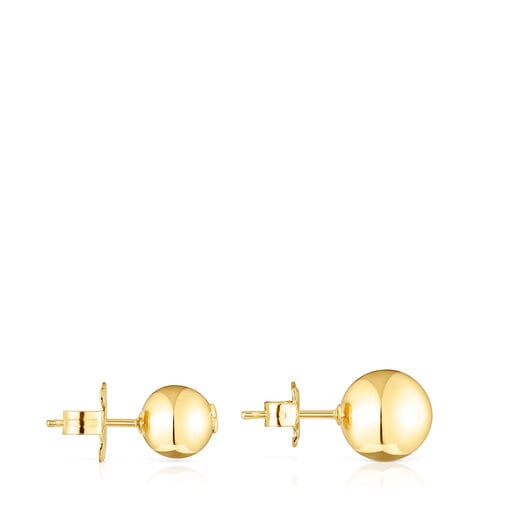 Pack de aros con baño de oro 18 kt sobre plata bola Plump