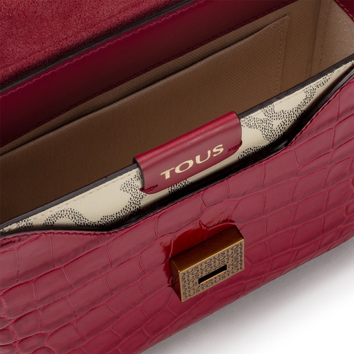 ベージュ＆バーガンディのスモールクロスボディバッグ Kaos Legacy