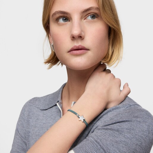 Pulsera elástica azul con estrella de plata Sweet Dolls