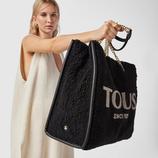 Черная сумка-шоппер Amaya Warm большого размера