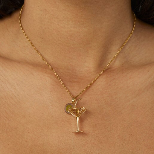 mm silver vermeil TOUS St. Tropez Cup 3D Enameled pendant