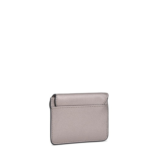 حامل بطاقات وكيس نقود باللون الفضي من التشكيلة TOUS Bear