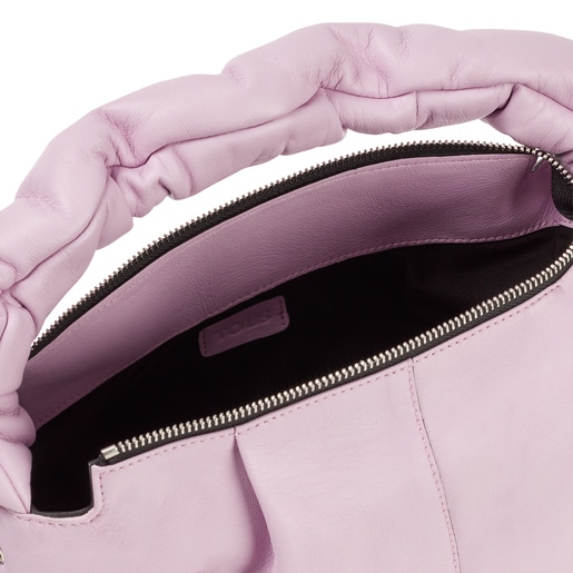 Mittelgroße One-Shoulder-Tasche TOUS Soft aus mauvefarbenem Leder
