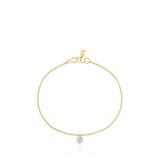 San Valentin Bracelet in gold with diamonds and a heart motif