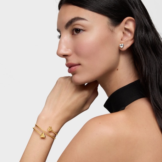Pulsera esclava con baño de oro 18 kt sobre plata TOUS Flechazo