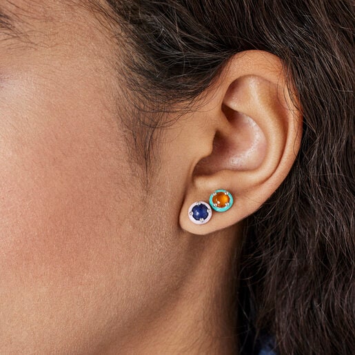 מארז עגילי TOUS Vibrant Colors מכסף עם אבני חן ואמייל