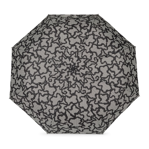Schwarzer faltbarer Regenschirm Kaos Pix