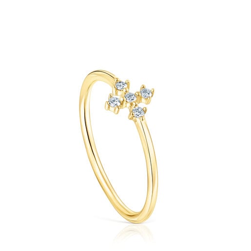 Gold Cross ring with diamonds Les Classiques