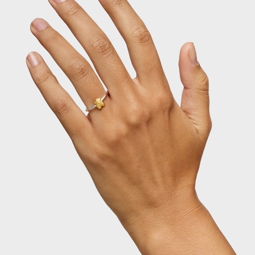 خاتم بدرجتَي لون مزدان بدبدوب من تشكيلة Icon Metal