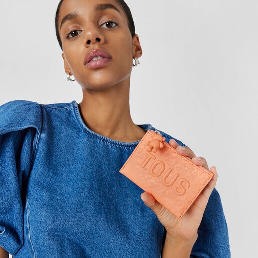 オレンジカラーのカードホルダー TOUS La Rue