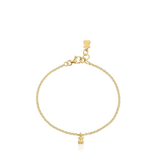 Chain Bracelet with 18 kt gold plating over silver and round rings Bold Bear