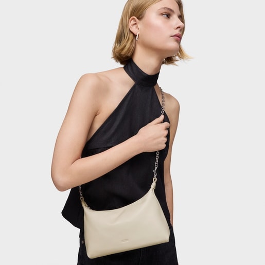 תיק צד מיני TOUS Hold בצבע בז'