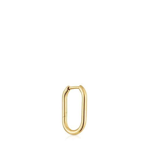 Basics 17 mm single oval Hoop earring with 18kt gold plating over silver